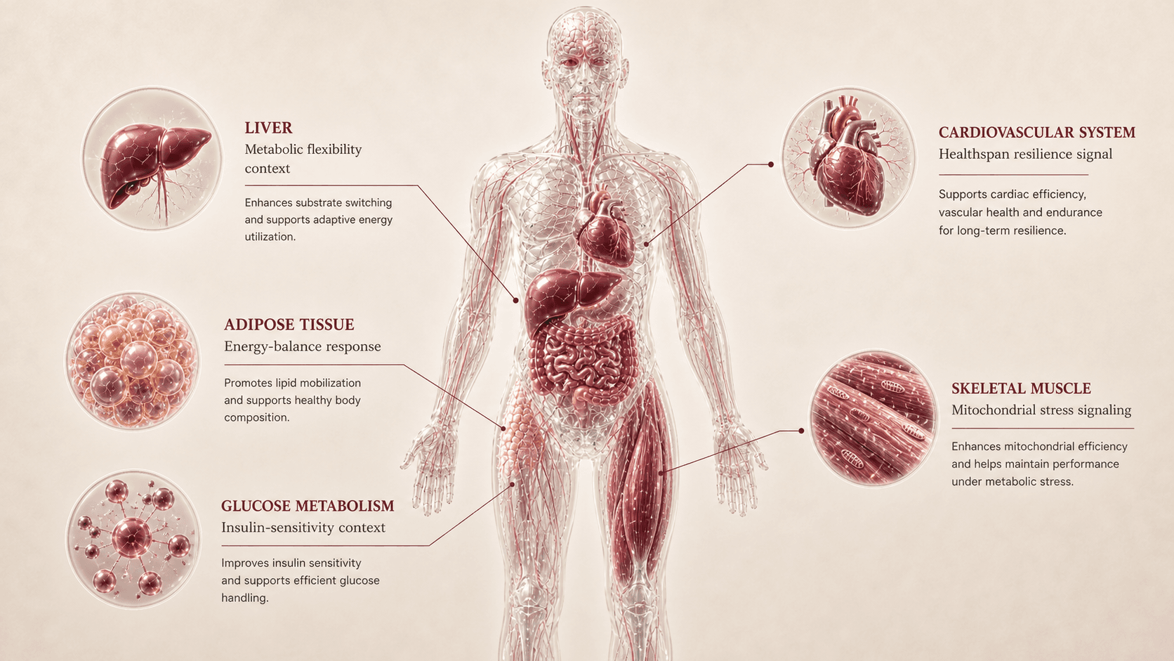 Scientific editorial image for mitochondrial peptide and longevity context
