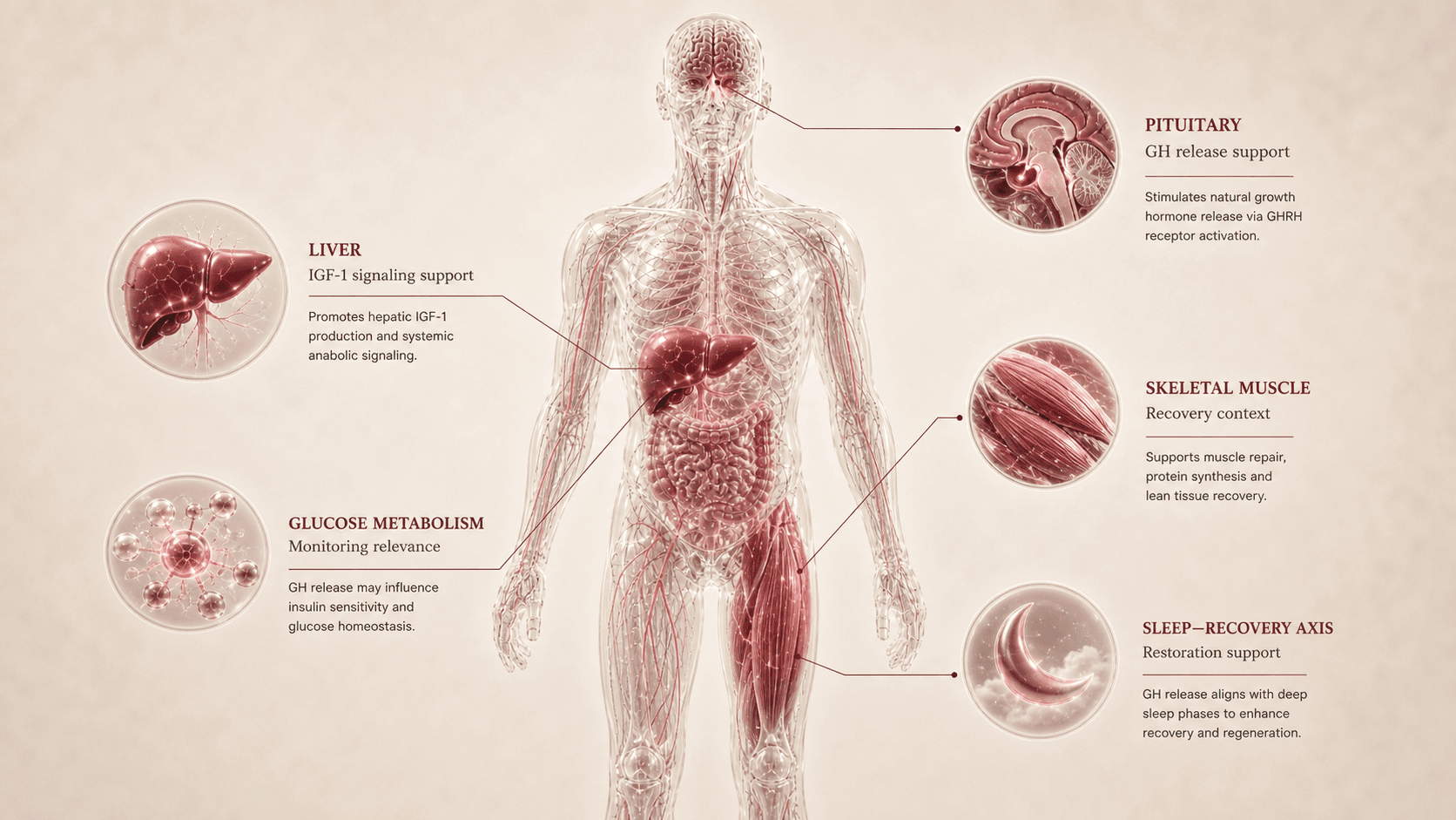 Ipamorelin anatomical canvas