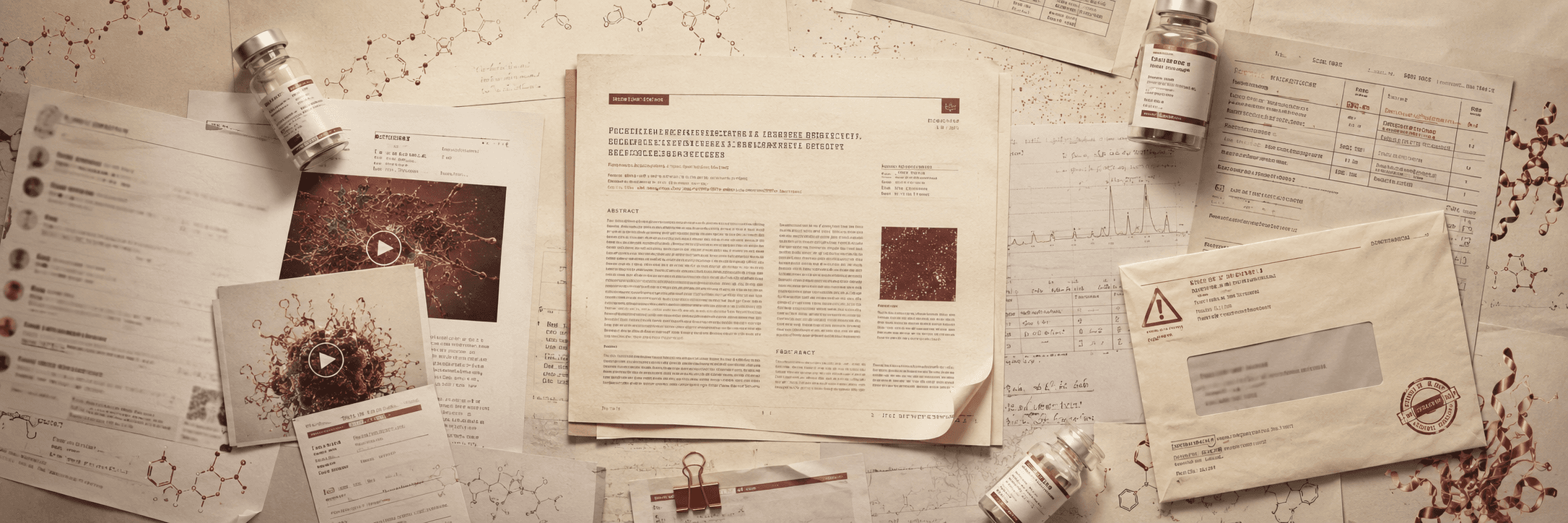 Editorial visualization of information noise in the peptide market