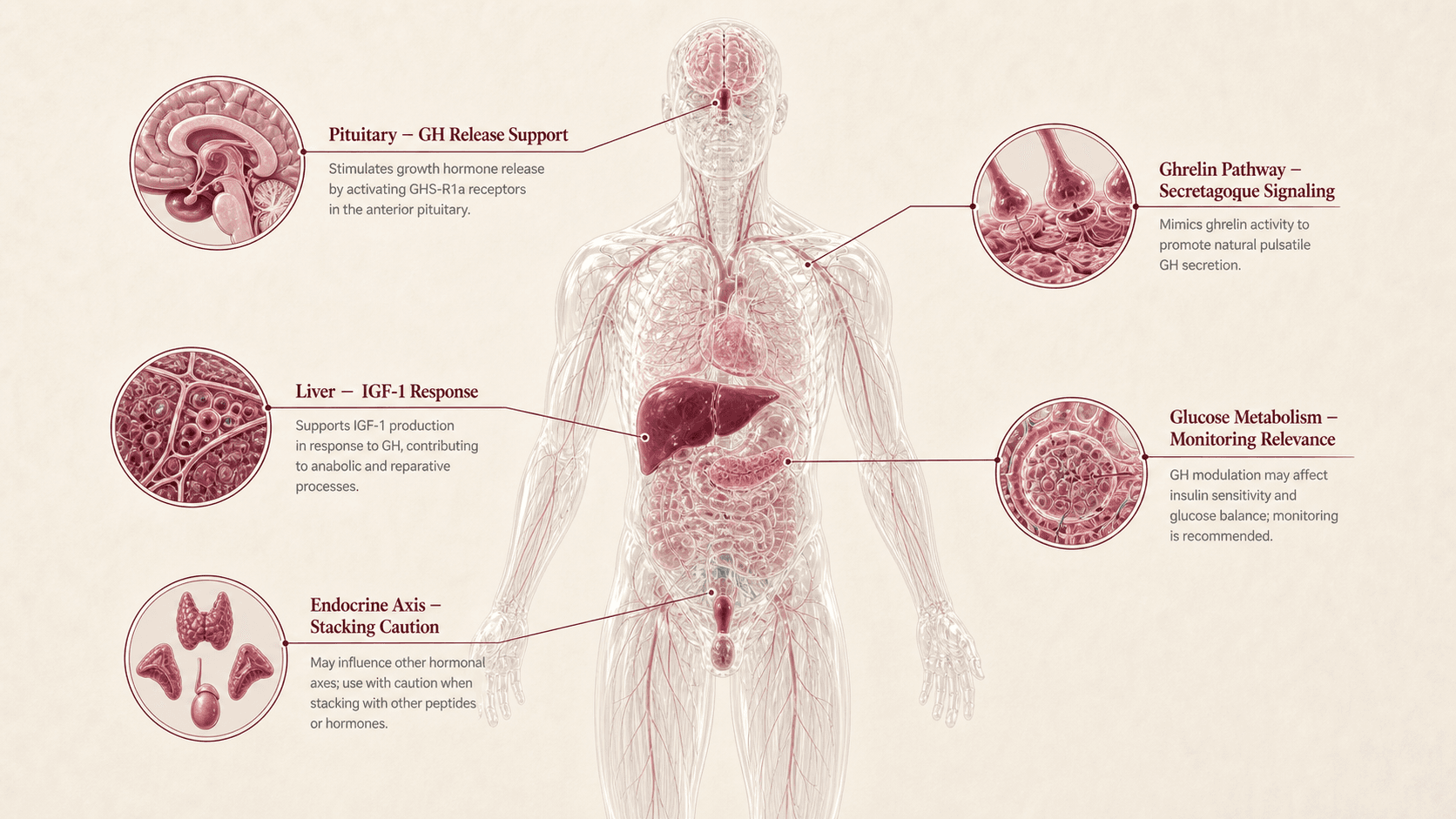 Ipamorelin anatomical canvas