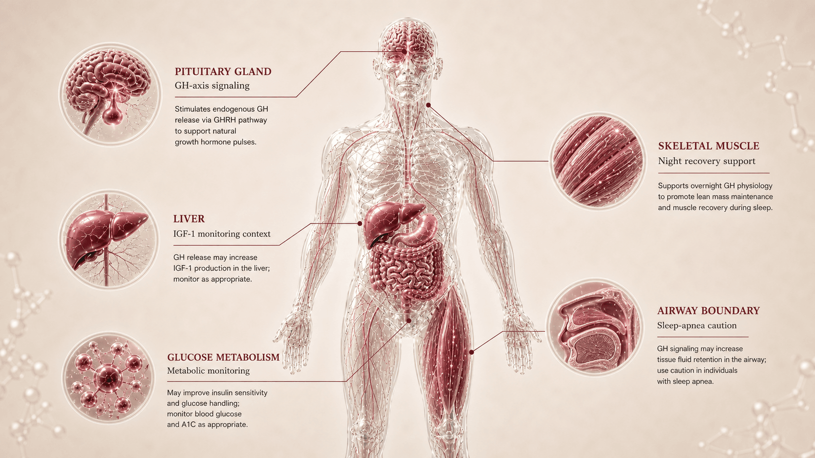 Ipamorelin anatomical canvas