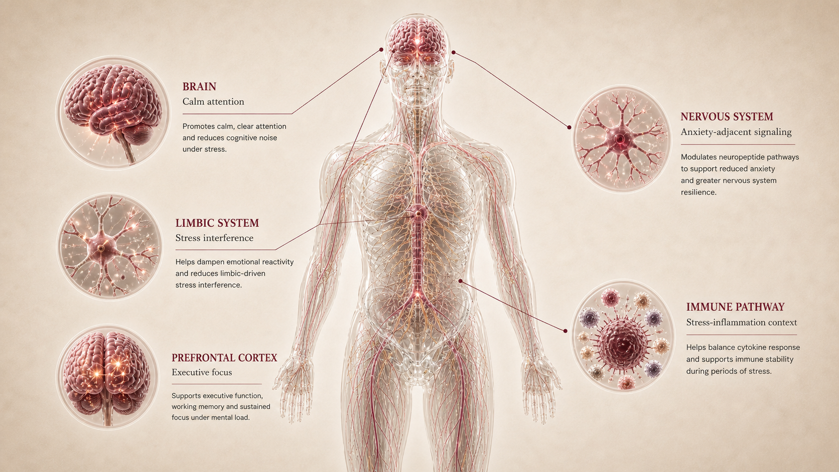 Selank concept canvas showing metabolic effect panels