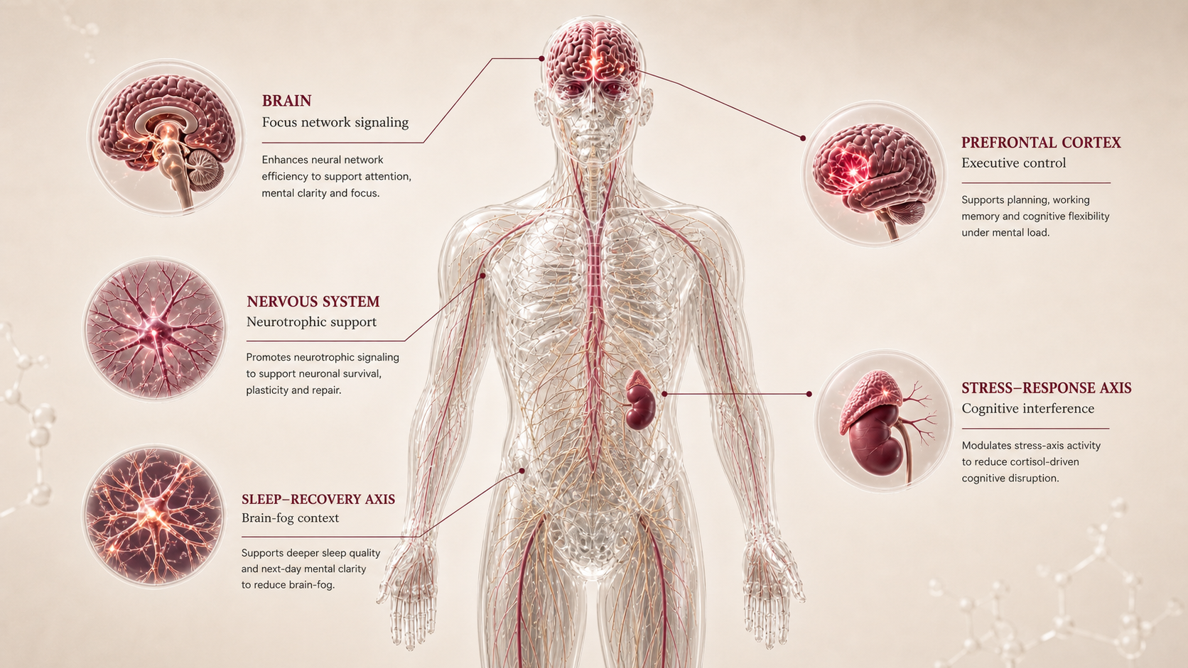 Semax concept canvas showing metabolic effect panels