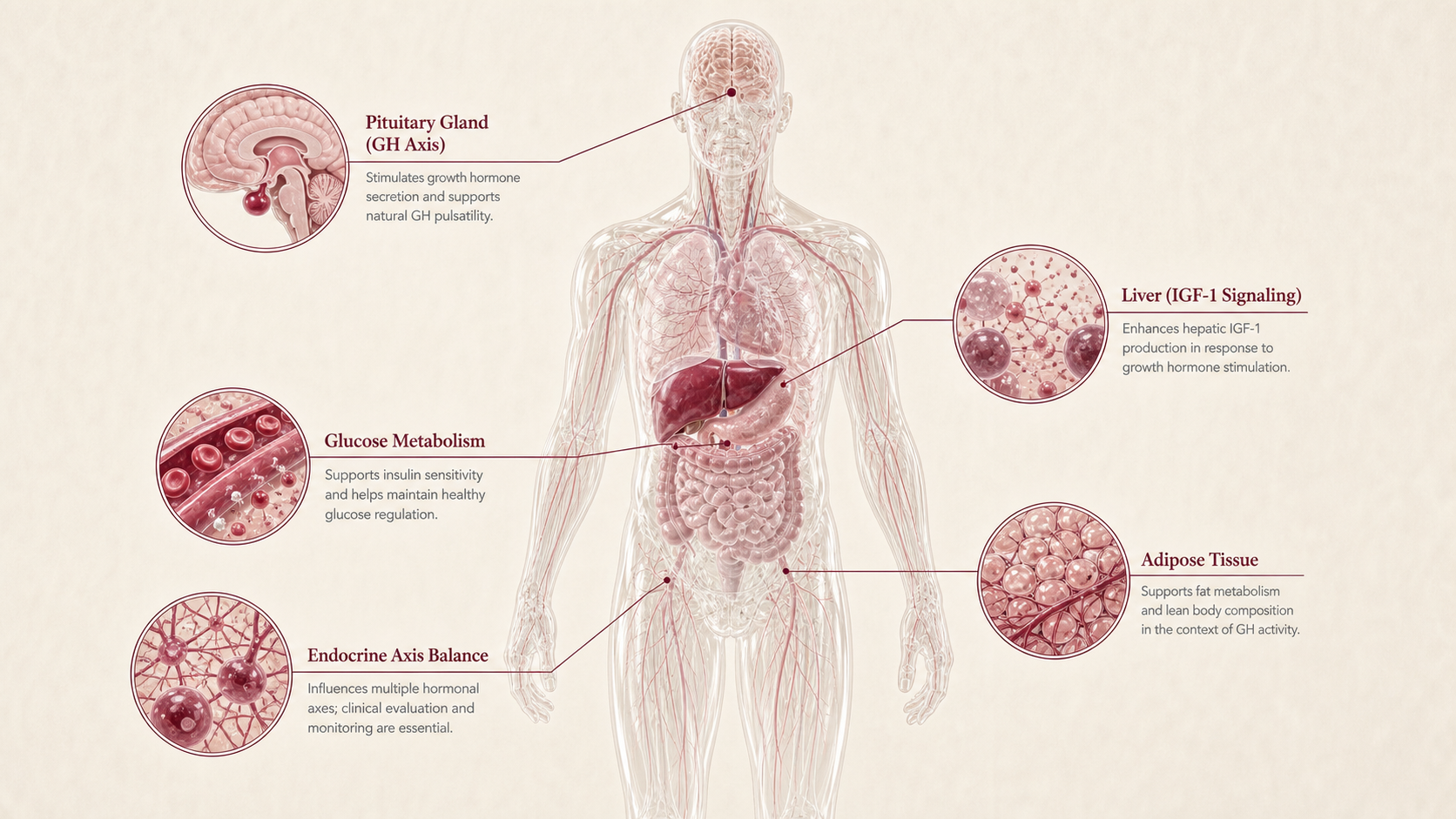 CJC-1295 concept canvas showing metabolic effect panels