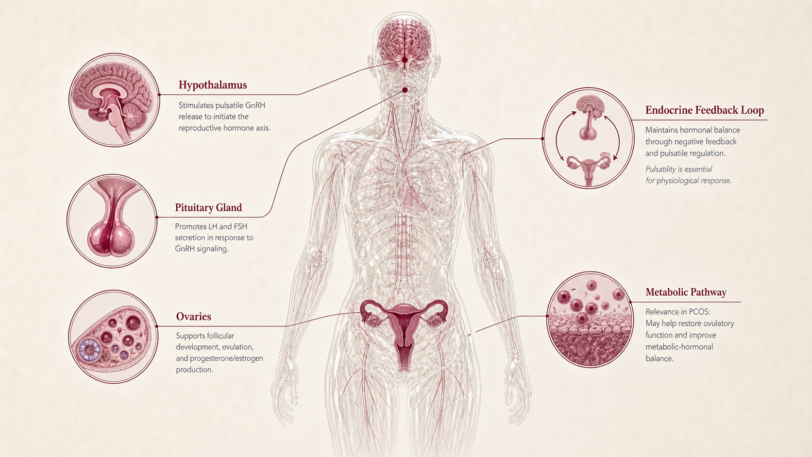 Gonadorelin concept canvas showing metabolic effect panels
