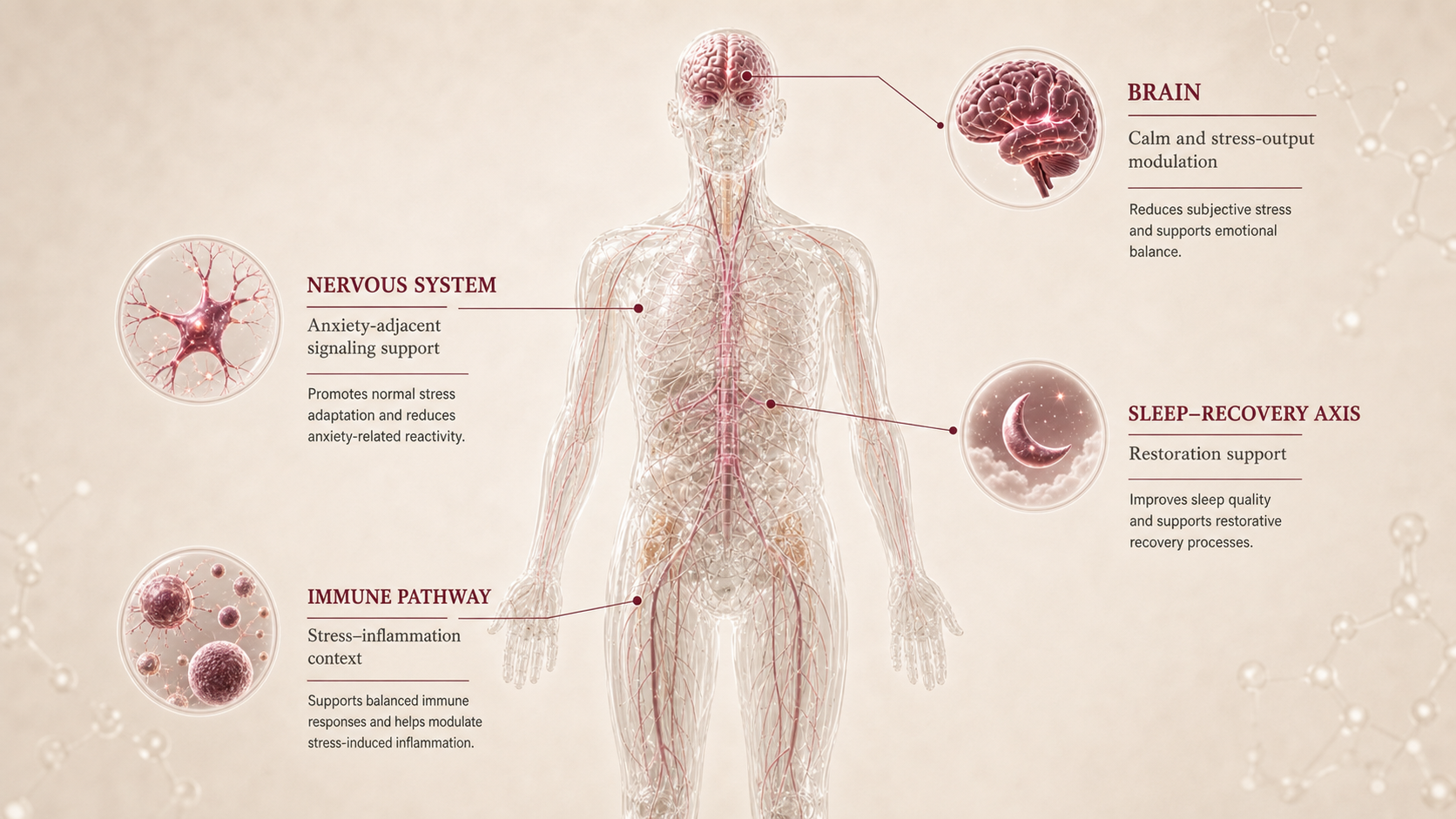 Selank concept canvas showing metabolic effect panels