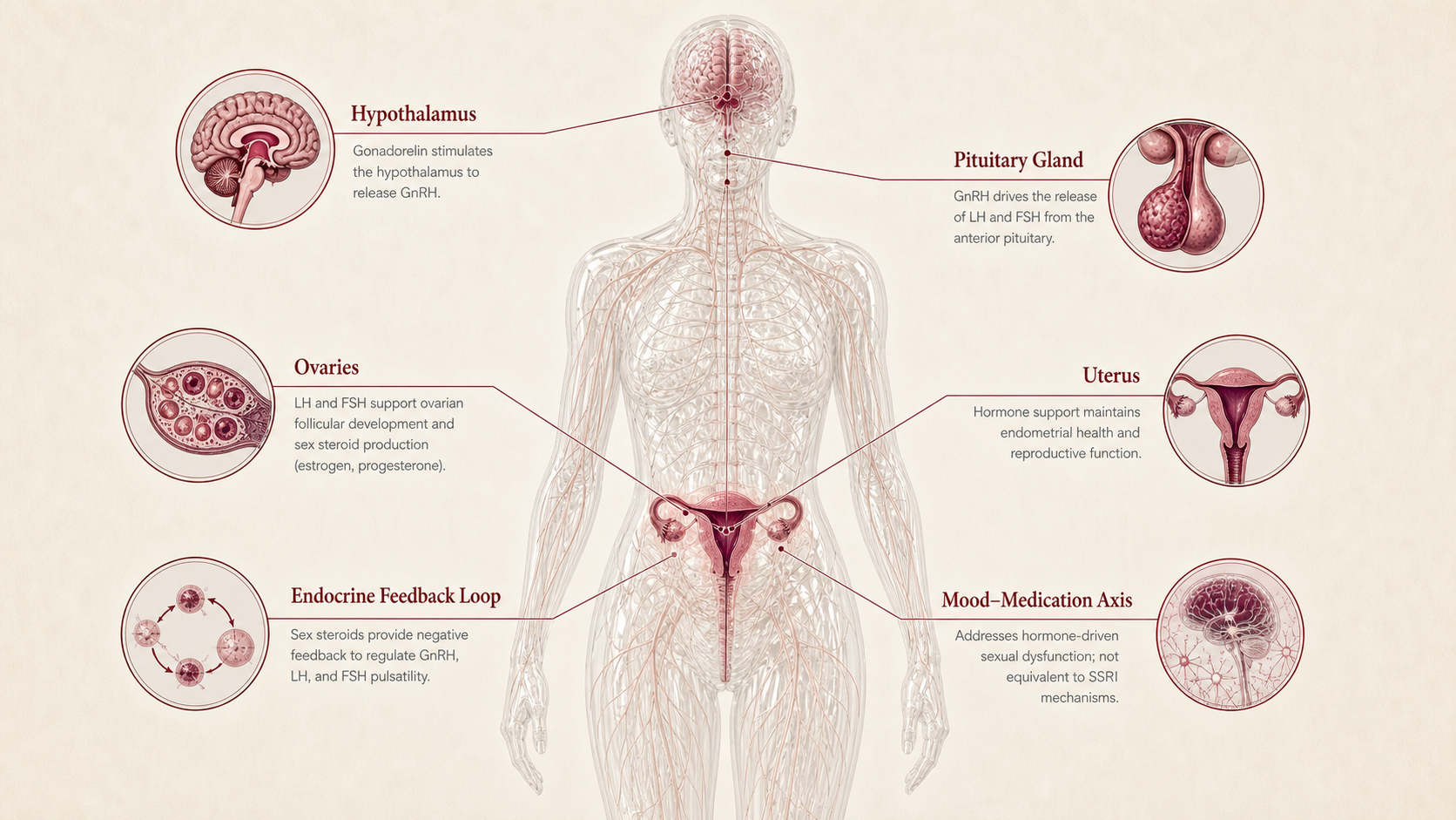 Gonadorelin concept canvas showing metabolic effect panels